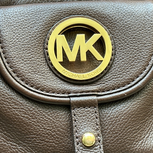 🐻Michael Kors Bags Michael Kors Fulton Brown Leather Satchel Shoulder BagTote🐻 - Picture 4 of 7
